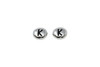 White Bronze Plated 6.75x6mm K Alphabet Bead