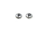 White Bronze Plated 6.75x6mm P Alphabet Bead