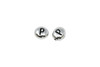 White Bronze Plated 6.75x6mm P Alphabet Bead