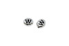 White Bronze Plated 6.75x6mm W Alphabet Bead