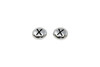 X Alphabet Bead - Rhodium Plated