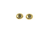 Gold Plated 6.75x6mm B Alphabet Bead