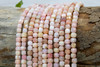 Pink Opal Polished 4mm Faceted Cube