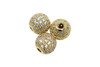 Gold Plated Micro Pave 10mm Round Bead