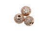 Rose Gold Plated Micro Pave 8mm Round Bead