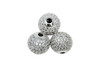 Silver 12mm Micro Pave Round Bead