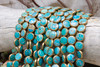 Chinese Turquoise / Gold Dip Polished 12mm Coin
