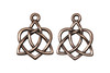 Copper Plated 15.7x20.6mm Small Open Celtic Heart Charm