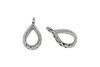 Rhodium Plated 10x18mm Hammertone Bail