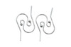 Sterling Silver Ball End Earring Wires - 2 Pair