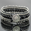 Leather Wrap Cuff Bracelet Kit - Black and Silver