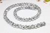 Glass Crystal Polished 8x6mm Faceted Rondel - Half Plated Silver