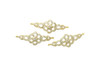 Gold Micro Pave 13x35mm Floral Connector