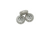Silver Plated Micro Pave 10x5mm Rondelle Bead