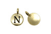 Gold Plated 11.6x16.6mm N Alphabet Charm