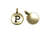 Gold Plated 11.6x16.6mm P Alphabet Charm