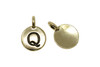 Gold Plated 11.6x16.6mm Q Alphabet Charm