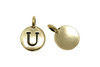 Gold Plated 11.6x16.6mm U Alphabet Charm