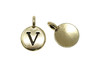 Gold Plated 11.6x16.6mm V Alphabet Charm
