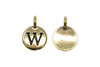 Gold Plated 11.6x16.6mm W Alphabet Charm