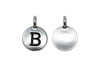 Silver Plated 11.6x16.6mm B Alphabet Charm