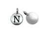 Silver Plated 11.6x16.6mm N Alphabet Charm