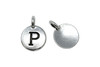 Silver Plated 11.6x16.6mm P Alphabet Charm