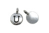 Silver Plated 11.6x16.6mm U Alphabet Charm