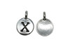 Silver Plated 11.6x16.6mm X Alphabet Charm