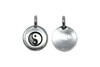 Silver Plated 11.6x16.6mm Yin Yang Charm