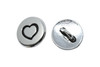 Small Heart Button - Silver Plated