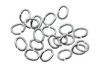 Rhodium Plated Medium Oval OPEN Jump Rings - 20 Pieces