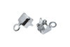 Silver Plated Rhinestone End Connector 3mm - 4 Pieces