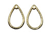 Stitch-around 20x30mm Teardrop Charm - Gold Plated