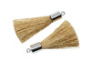 Beige 27-30mm Tassel with Silver Cap