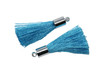 Turquoise 27-30mm Tassel with Silver Cap