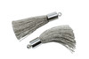 Grey 27-30mm Tassel with Silver Cap