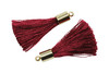 Dark Red 27-30mm Tassel with Gold Cap
