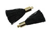 Black 27-30mm Tassel with Gold Cap