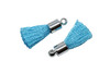 Turquoise 17-20mm Tassel with Silver Cap