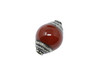 Carnelian Polished 10x15mm Bead with Silver Plated Tibetan Cap