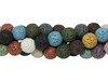 Mixed Lava Rock 8mm Round