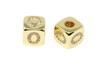 Gold 9mm Micro Pave Cube "O" Bead