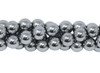 Rhodium Plated Hematite Polished 8mm Round