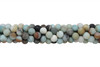 Amazonite Multi Color Matte 8mm Round - 2mm Large Hole