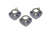 Gold Plated Micro Pave 17x18mm Heart Lock Charm