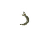 Gold Plated Micro Pave 12x18mm Crescent Moon Charm