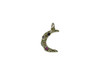 Gold Plated Micro Pave 12x18mm Crescent Moon Charm