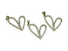 Gold Plated Micro Pave 22x24mm Heart Charm