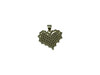 Gold Plated Micro Pave 18x20mm Maple Leaf Heart Charm